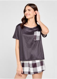 Ginger T-Shirt & Checkered Short Pj Set  - Image 3