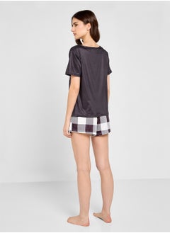 Ginger T-Shirt & Checkered Short Pj Set  - Image 2