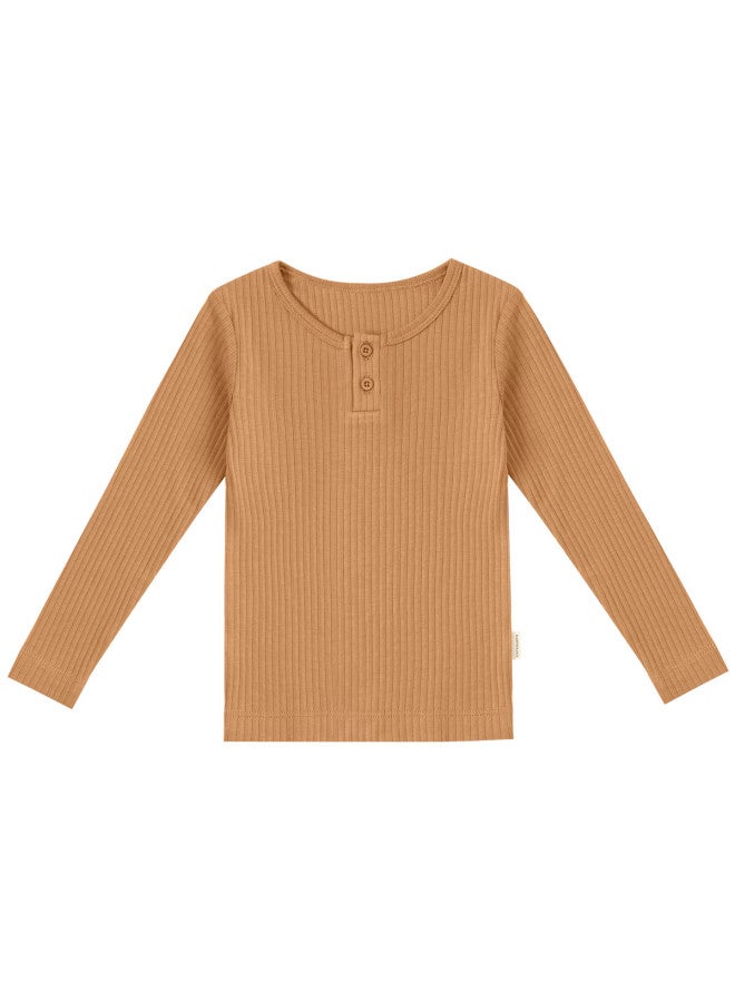 Happyology Uk Kids Four-season Ribbed Cotton Soft Top Silky Sleepwear Skin-friendly Underwear - Image 1