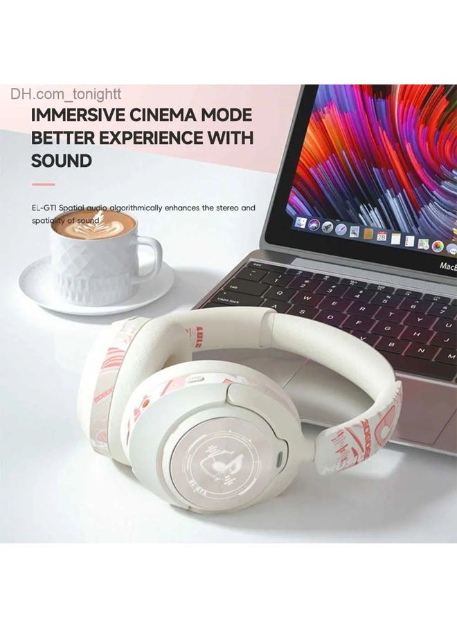 EL-GT1 Bluetooth Headset Active Noise Cancelling ANC Wireless Gaming Sports Headset Bluetooth 5.4 Deep Woofer Headset with Microphone - Image 3