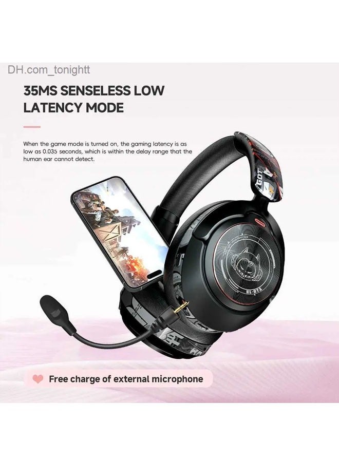 EL-GT1 Bluetooth Headset Active Noise Cancelling ANC Wireless Gaming Sports Headset Bluetooth 5.4 Deep Woofer Headset with Microphone - Image 5