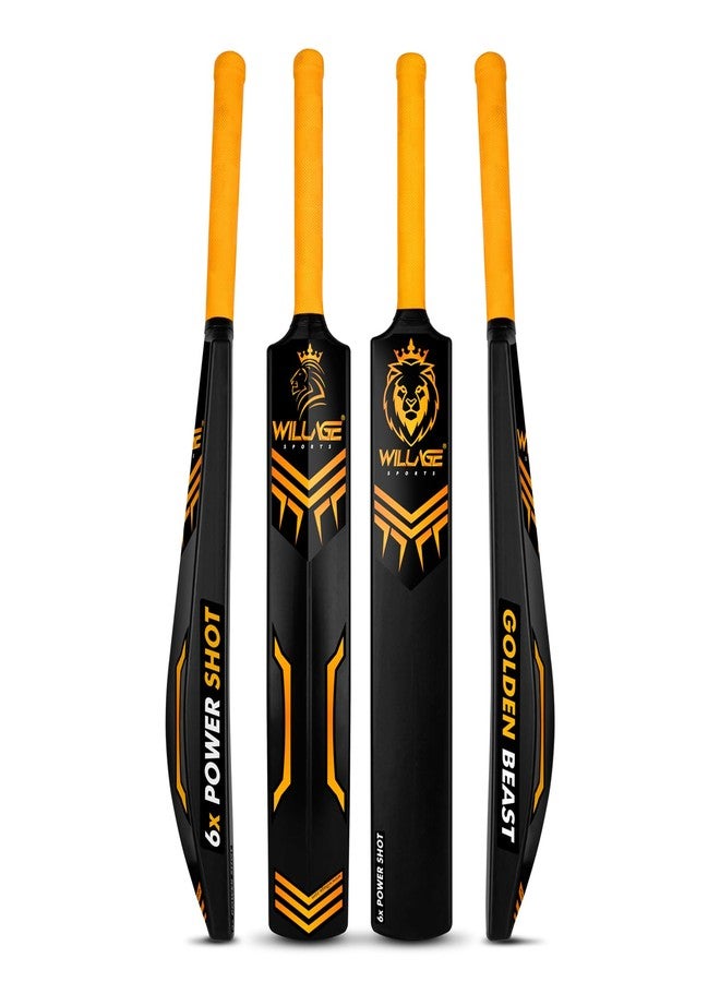 Willage Golden Beast Plastic Cricket Bat Full Size Tennis Bat for Gully Cricket and Tournaments - Men's & Women's Cricket Bat with Grip - Ideal for Cricket Tennis Balls - Image 5