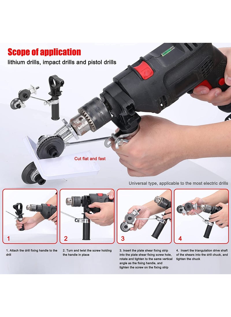 VENEKETY VENEKETY Electric Drill Refitting Plate Cutter 082mm Metal Iron Tin Plate Quick Cutting Tool LaborSaving Impact Drill Auxiliary Cutter Accessory Retrofit Shears  - Image 2