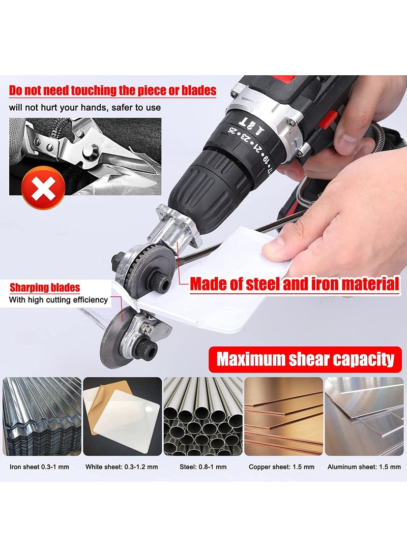 VENEKETY VENEKETY Electric Drill Refitting Plate Cutter 082mm Metal Iron Tin Plate Quick Cutting Tool LaborSaving Impact Drill Auxiliary Cutter Accessory Retrofit Shears  - Image 3