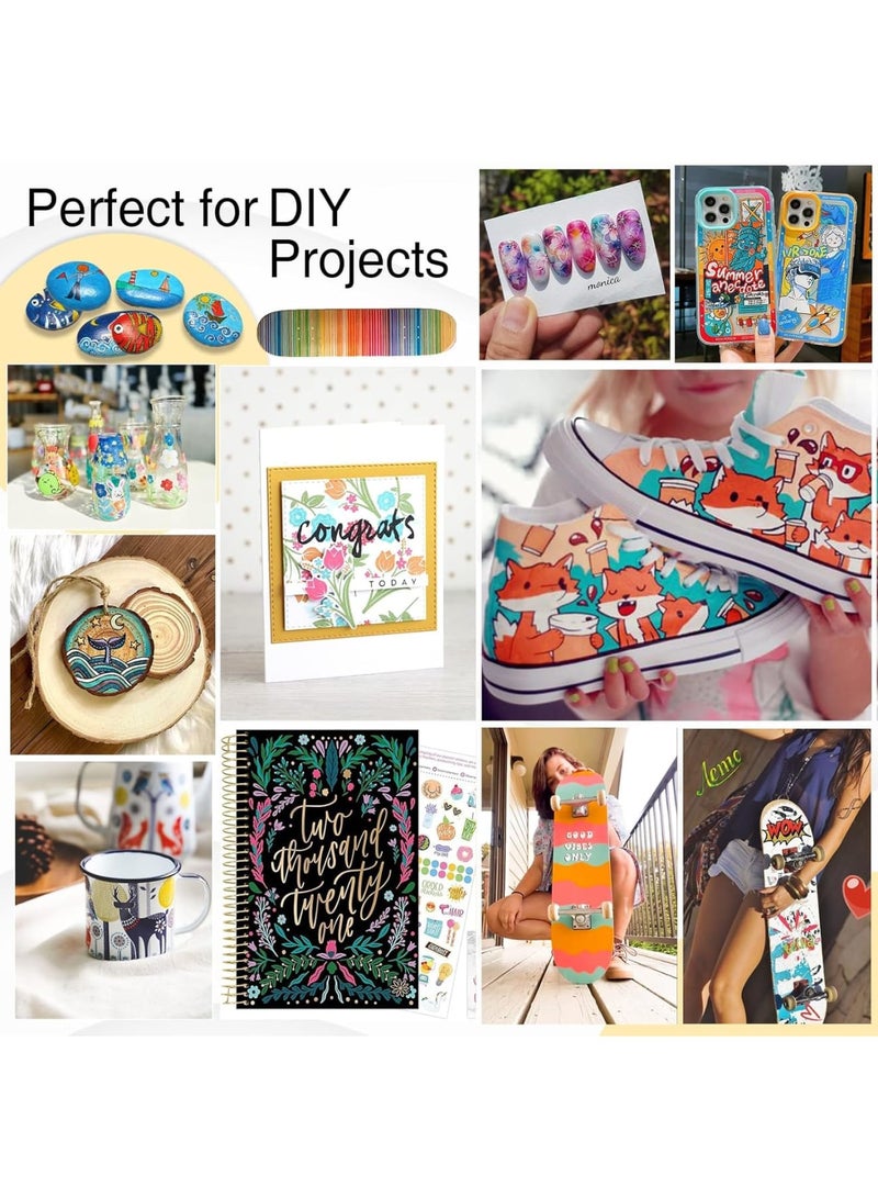 SOLARAE Acrylic Markers, 12 Colors Dual Tip Acrylic Paint Pens Markers, Premium Acrylic Markers, Paint Pens Paint Markers for Wood, Rock Painting, Glass, DIY Crafts, Canvas, Stone - Image 3