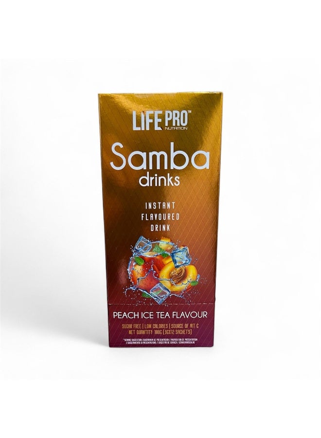 Life Pro Samba Peach Ice Tea Flavor Water Life Pro Nutrition 12 sachets