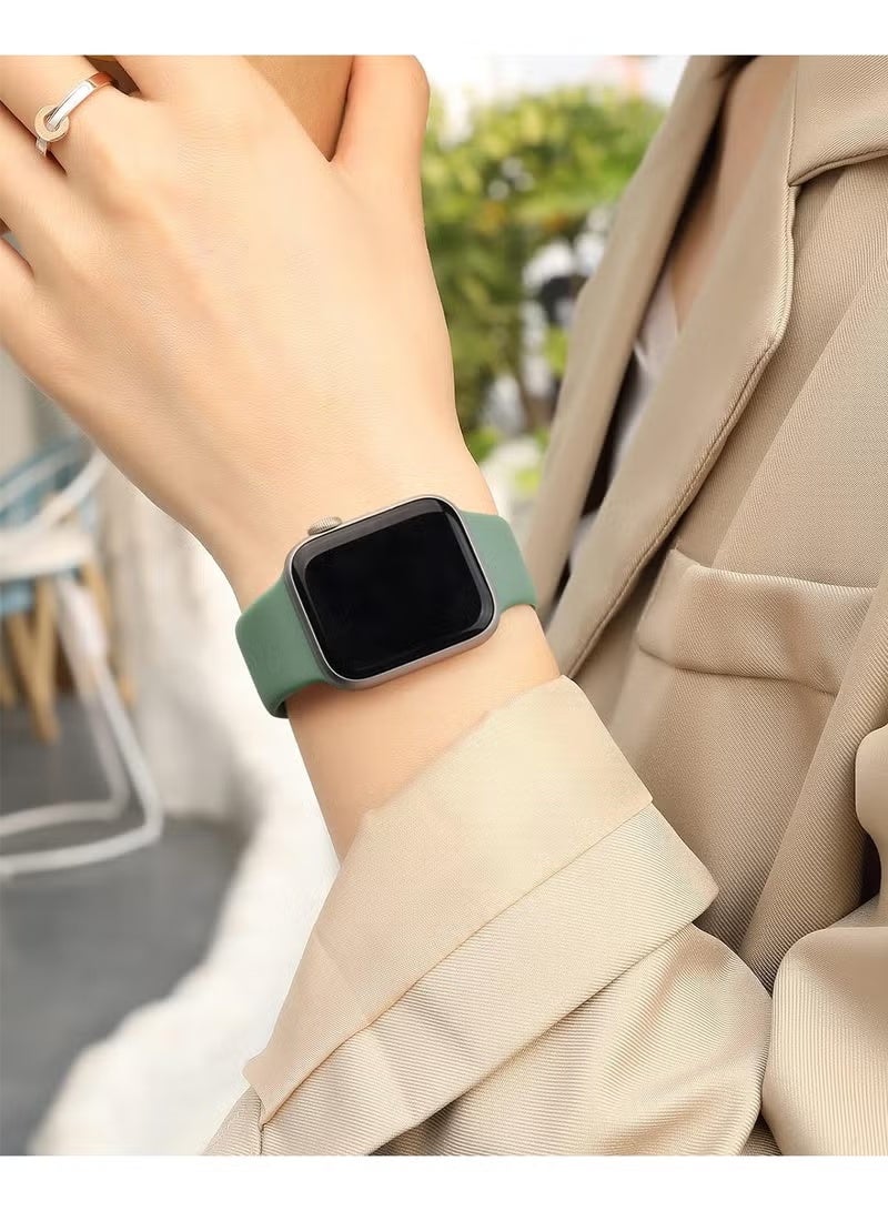 ستة قطع من الأشرطة الرياضية المتوافقة مع حزام ساعة آبل 38 ملم و 40 ملم و 41 ملم، أساور مصنوعة من السيليكون الناعم المقاوم للماء المتوافقة مع ساعة آبل (سلسلة 8 ، 7 ، 6 ، 5 ، 4 ، 3 ، 2 ، 1) (38/40/41 ملم). - Image 5