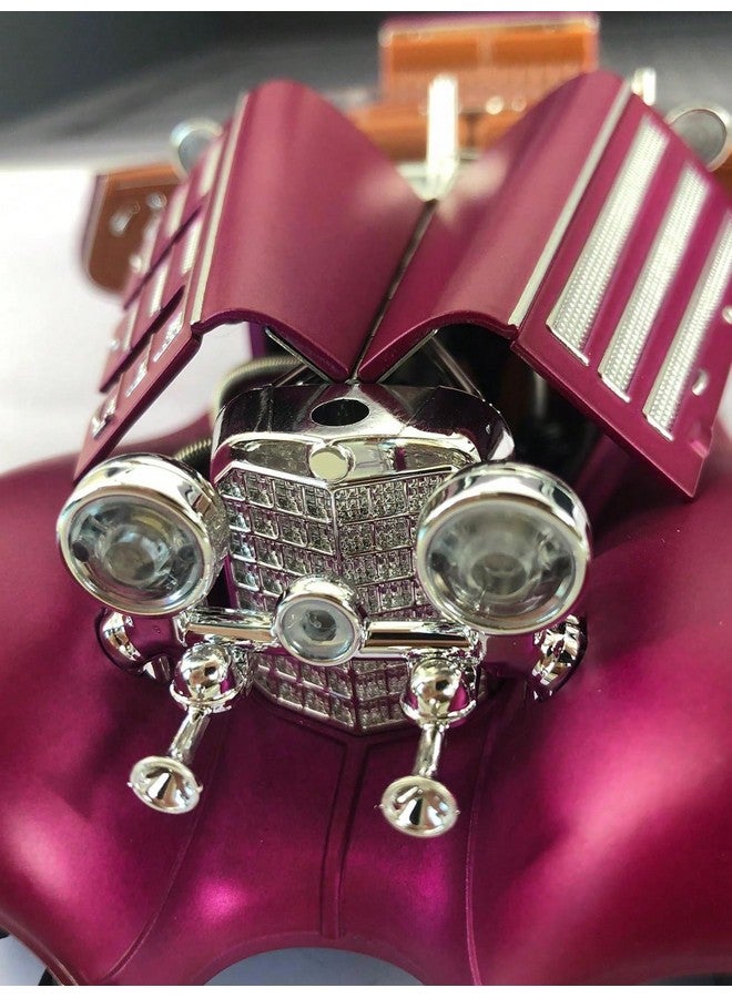 Magicwand® Die-Cast Zinc Alloy 1:24 Scale 1936 Merrc-Bennz Classic Large with 4 Openable Doors,Lights & Music & Working Steering【Cherry】【Pack of 1】 - Image 4