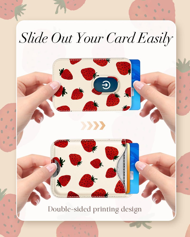 Shorogyt Compatible with Magsafe Wallet Magnetic Card Holder - Watercolor Phone Wallets for Women Teen Girls Cute for iPhone 17/16/15/14/13/12 Series Slim for Apple Mag RFID Magnet, Fit 3 Cards - Image 4