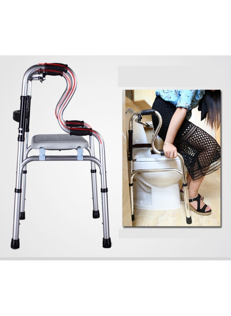 DubaiGallery Elderly Foldable Rehabilitation Walker Adjustable Walking Assist Aluminum Alloy Standing Frame Disabled Mobility Training Tools - Image 2