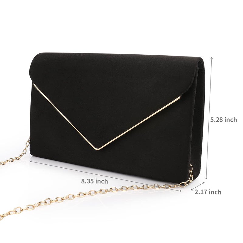 BBjinronjy Clutch Purse for Women Evening Bags Handbags for Wedding Party Cocktail Prom Faux Suede Crossbody Shoulder Bag - Image 4
