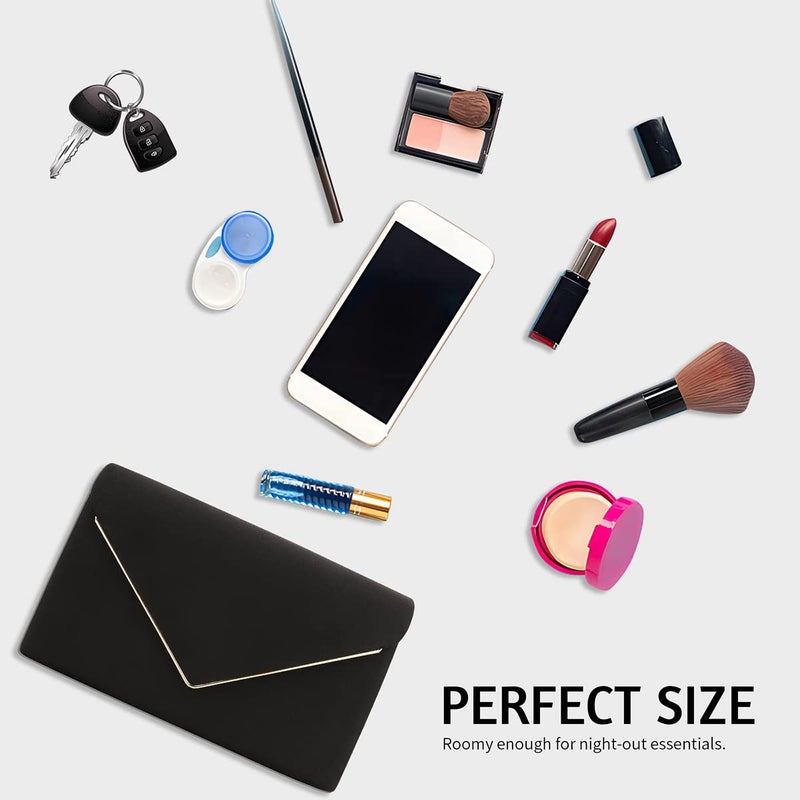 BBjinronjy Clutch Purse for Women Evening Bags Handbags for Wedding Party Cocktail Prom Faux Suede Crossbody Shoulder Bag - Image 5