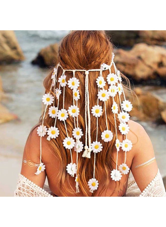 GORTIN Sunflower Headband Light up Daisy Flower Crown Bohemian Hippie Headpiece Sunflower Hair Accessories for Women - Image 2