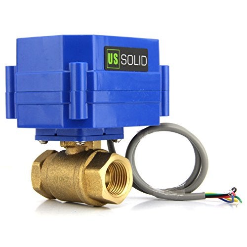U.S. Solid 3/4" Motorized Ball Valve, Brass Electrical Valve with Full Port, 9-24V DC, 5 Wire Setup, Compatible with Indicator Lights for Open/Closed Position - Image 2