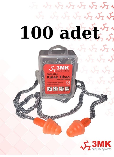 -KT24 Pine Type Earplug with Cord (100 Pieces)