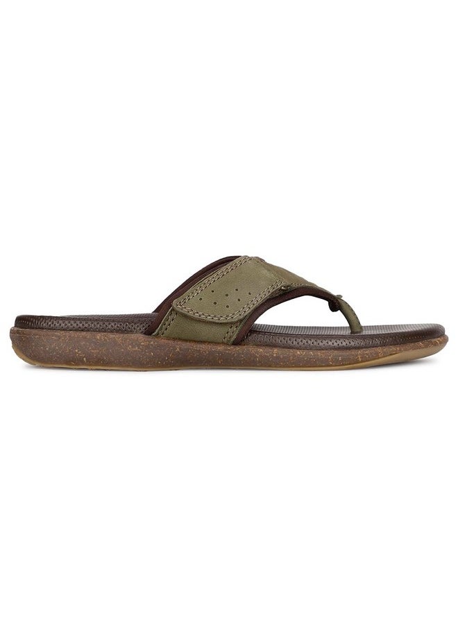 Hush Puppies - Hush Puppies Henery Thong Ndm Mens Casual Slippers In Green (7 Uk) - Image 1