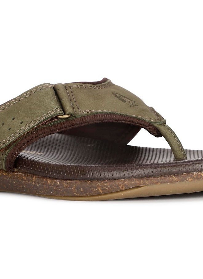Hush Puppies - Hush Puppies Henery Thong Ndm Mens Casual Slippers In Green (7 Uk) - Image 1