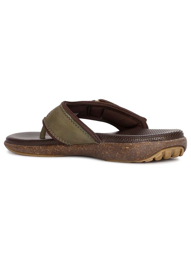 Hush Puppies - Hush Puppies Henery Thong Ndm Mens Casual Slippers In Green (7 Uk) - Image 1