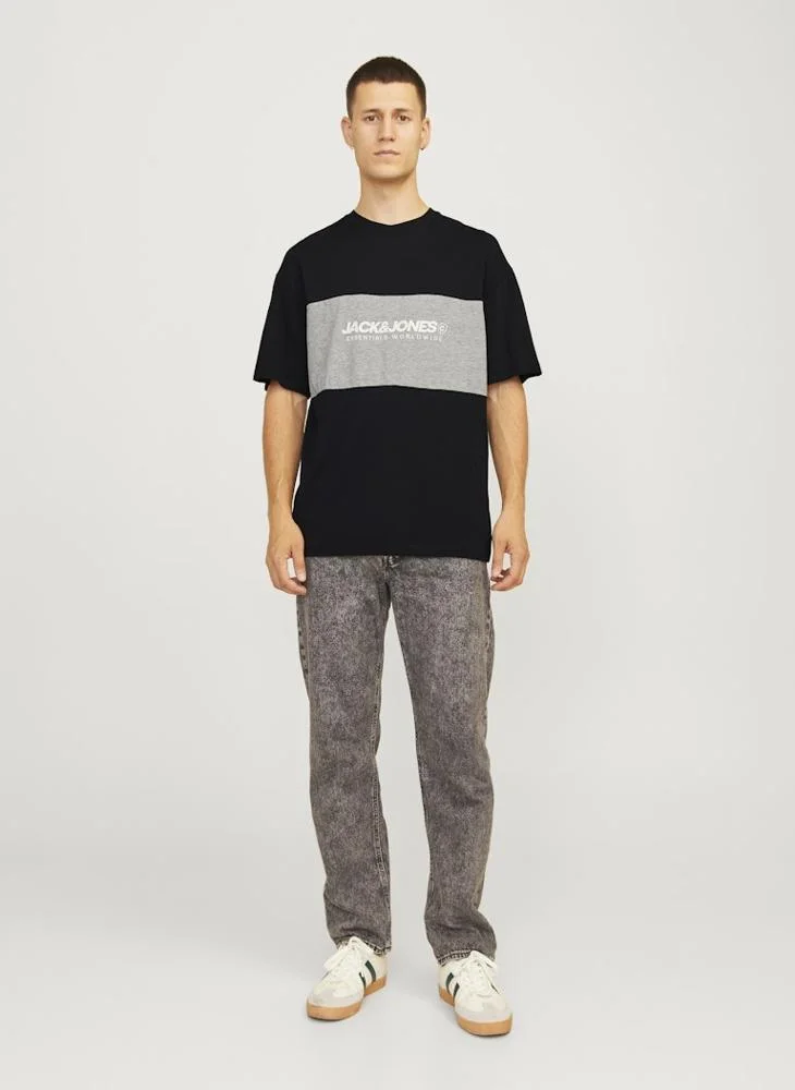 JACK & JONES  Colour Block Regular Fit T-Shirt for Men | Best Price UAE