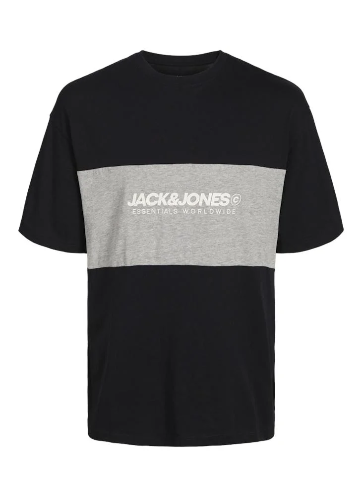 JACK & JONES  Colour Block Regular Fit T-Shirt for Men | Best Price UAE
