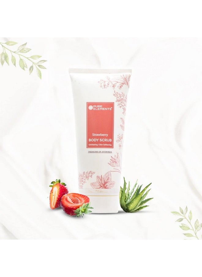 Pure Elements Strawberry Body Scrub, Strawberry Body Scrub With Ylang Oil For Exfoliating And Skin Softening  - Image 1
