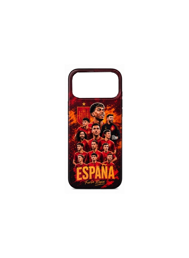 Lacoz Football Theme Spain Team Printed Slim Fit Anti-Scratch Back Case with Precision Cut-Outs and Comfortable Grip Shockproof Protective Cover Compatible With iPhone 16 Pro Max - Image 3