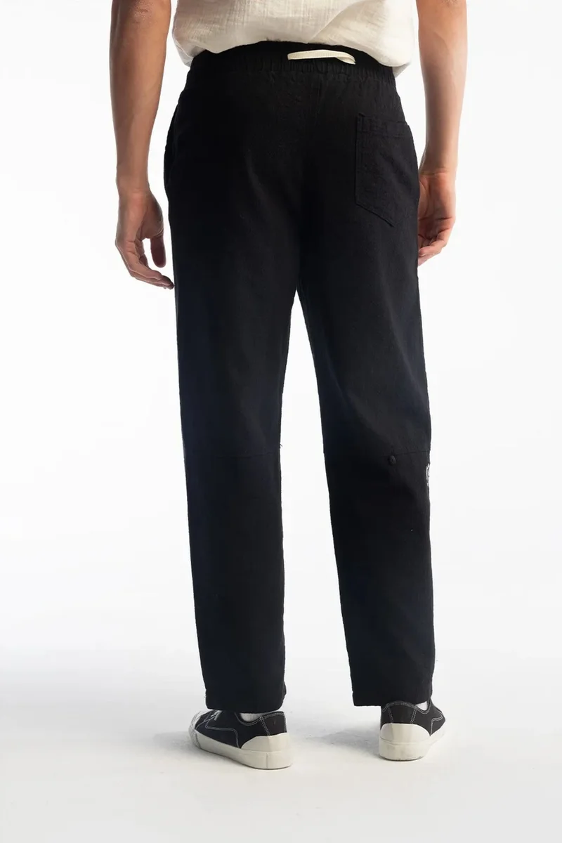 Giesto Black GIESTO Straight Leg Pants with Drawstring Waist for Men | Best Price UAE