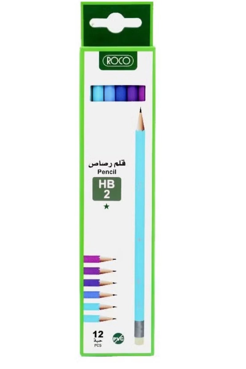ROCO Premium Hexagonal Pencil with Eraser – Light Blue Pencil, Smooth Writing, Ideal for School, Office & Drawing - Image 1