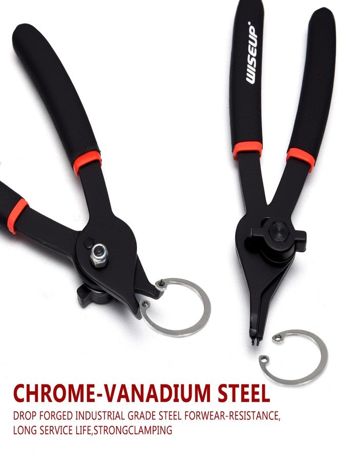 WISEUP 12 Pcs Snap Ring Pliers Set, Heavy Duty Internal/External Circlip Pliers Kit tool, Straight/Bent Jaw Tips with Storage Case for C-Clip Ring Remover - Image 4