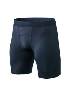 Loquat Men Quick Dry Breathable Elastic Shorts Dark Blue  - Image 1
