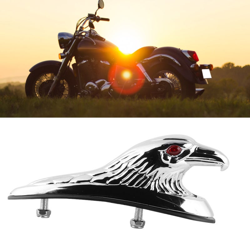 Motorcycle Mudguard Ornament 6mm Bolts Vivid Eagle Head Statue With Red Eyes - Fender Ornament Aluminum Chrome Gold Finish for Suzuki - Image 5