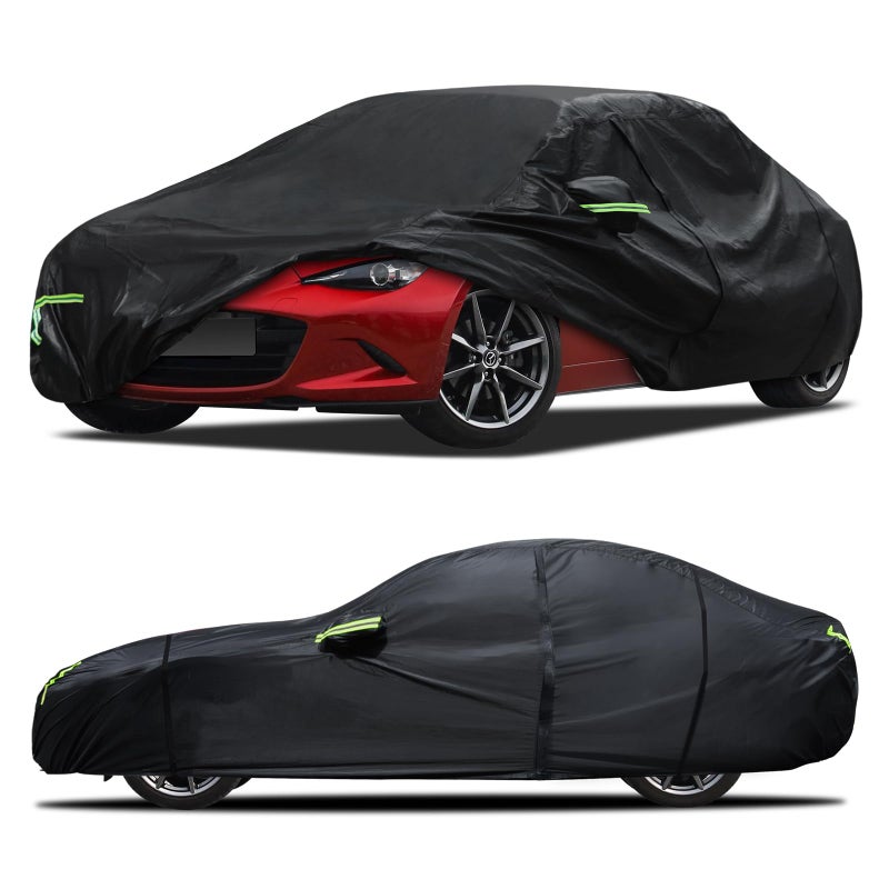 Qualencey Car Cover Custom Fit For Mazda Miata Mx-5 1989-2025 6 Layers Truck Cover Waterproof All Weather For Automobiles Outdoor Full Exterior Cover Rain  Sun  Wind Protection Black - Image 1