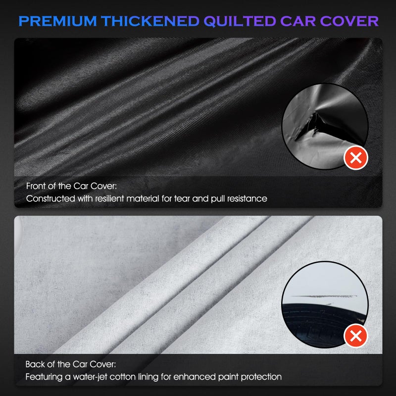 Qualencey Car Cover Custom Fit For Mazda Miata Mx-5 1989-2025 6 Layers Truck Cover Waterproof All Weather For Automobiles Outdoor Full Exterior Cover Rain  Sun  Wind Protection Black - Image 2