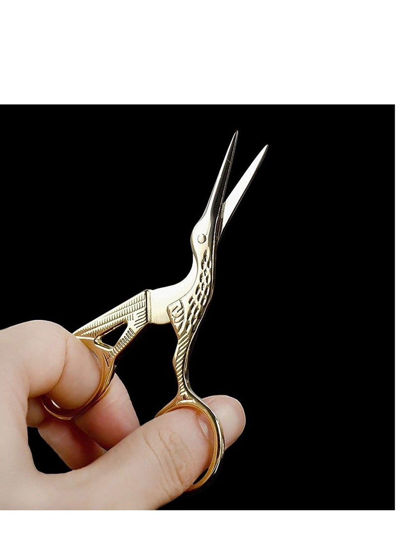 SYOSI Embroidery Scissors, Classic Stork Gold Stainless Steel Sharp Tip Crane, and Butterfly Design DIY Tools, Sewing, Craft, ArtWork, and Everyday Use - Image 4