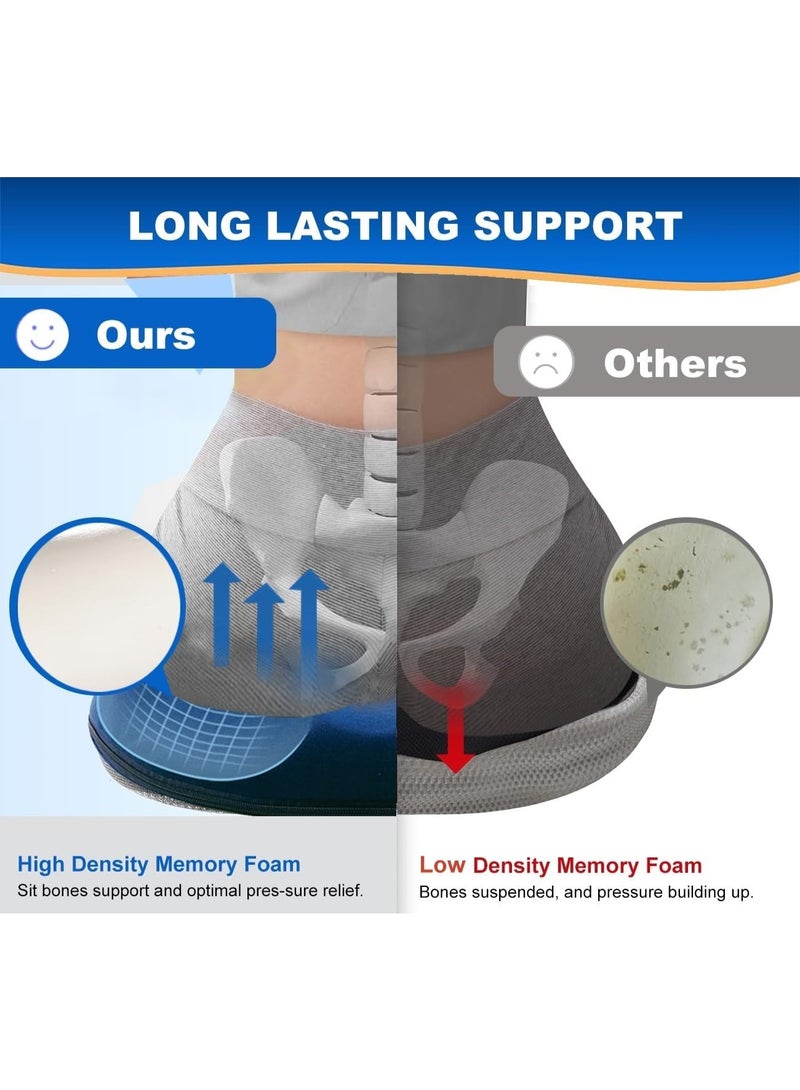 Arabest Memory foam seat cushion, massage donut pillow, relieves hemorrhoids, hip-lifting yoga mat, coccyx orthopedic seat cushion, comfortable coccyx pillow, coccyx donut cushion suitable for home, office, and car seats (suitable for women). - Image 5