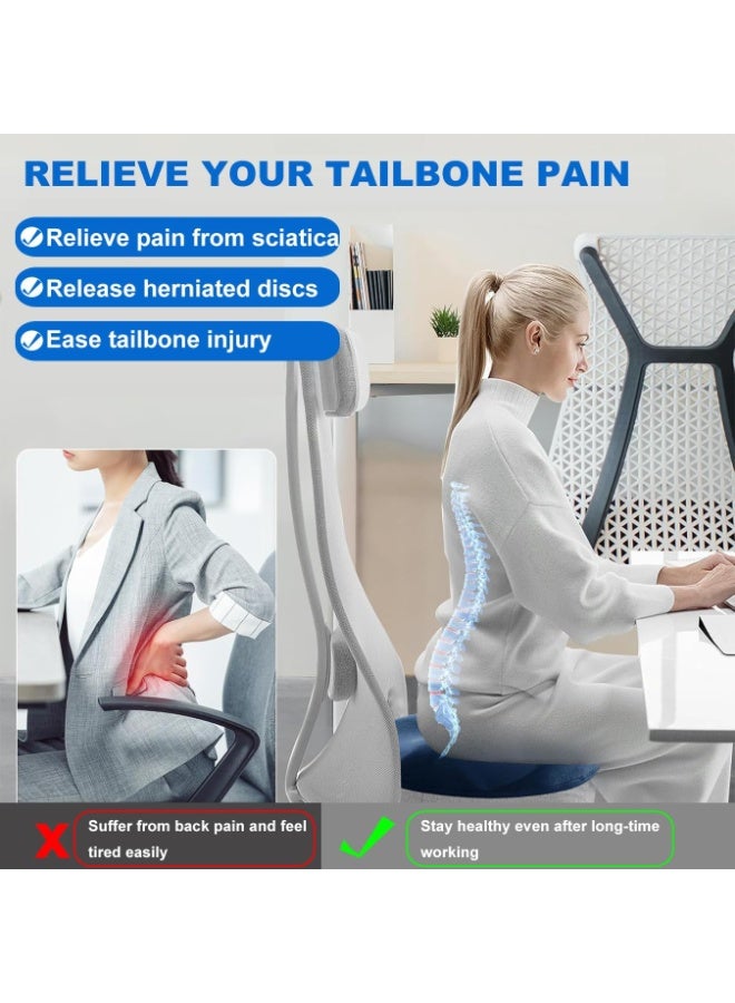 Arabest Memory foam seat cushion, massage donut pillow, relieves hemorrhoids, hip-lifting yoga mat, coccyx orthopedic seat cushion, comfortable coccyx pillow, coccyx donut cushion suitable for home, office, and car seats (suitable for women). - Image 2
