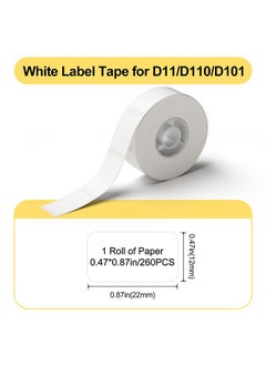 NIIMBOT D11/D110/D101 Label Maker Tape Adhesive White Label Sticker Waterproof Thermal Label Paper for Barcode Printing 12*22mm White  - Image 2