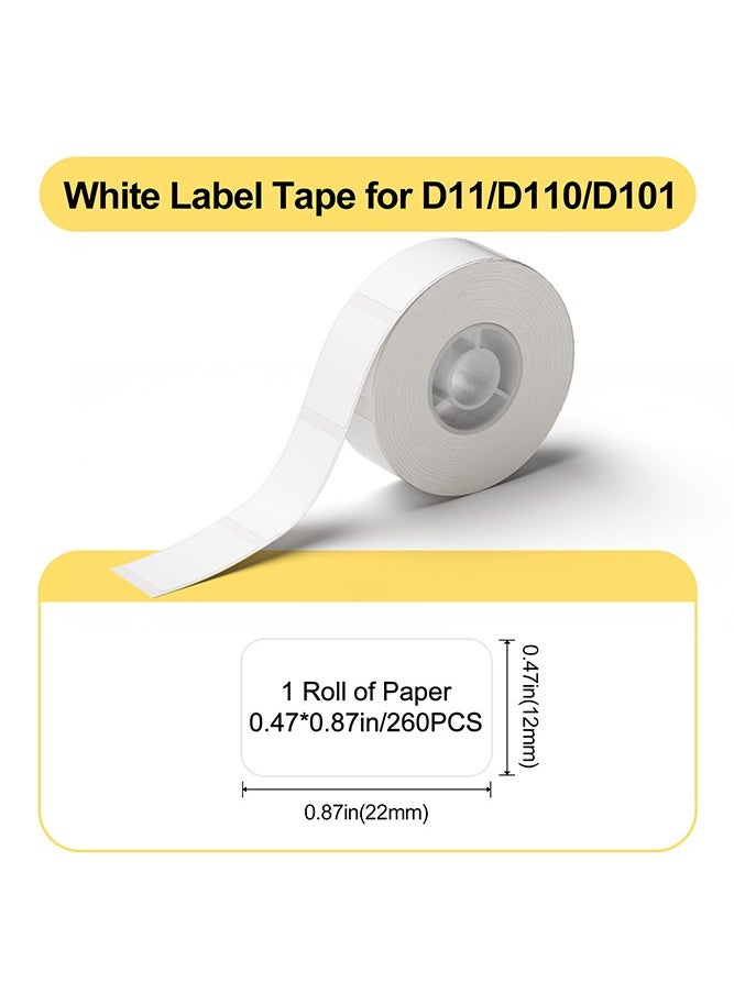 NIIMBOT D11/D110/D101 Label Maker Tape Adhesive White Label Sticker Waterproof Thermal Label Paper for Barcode Printing 12*22mm White  - Image 2