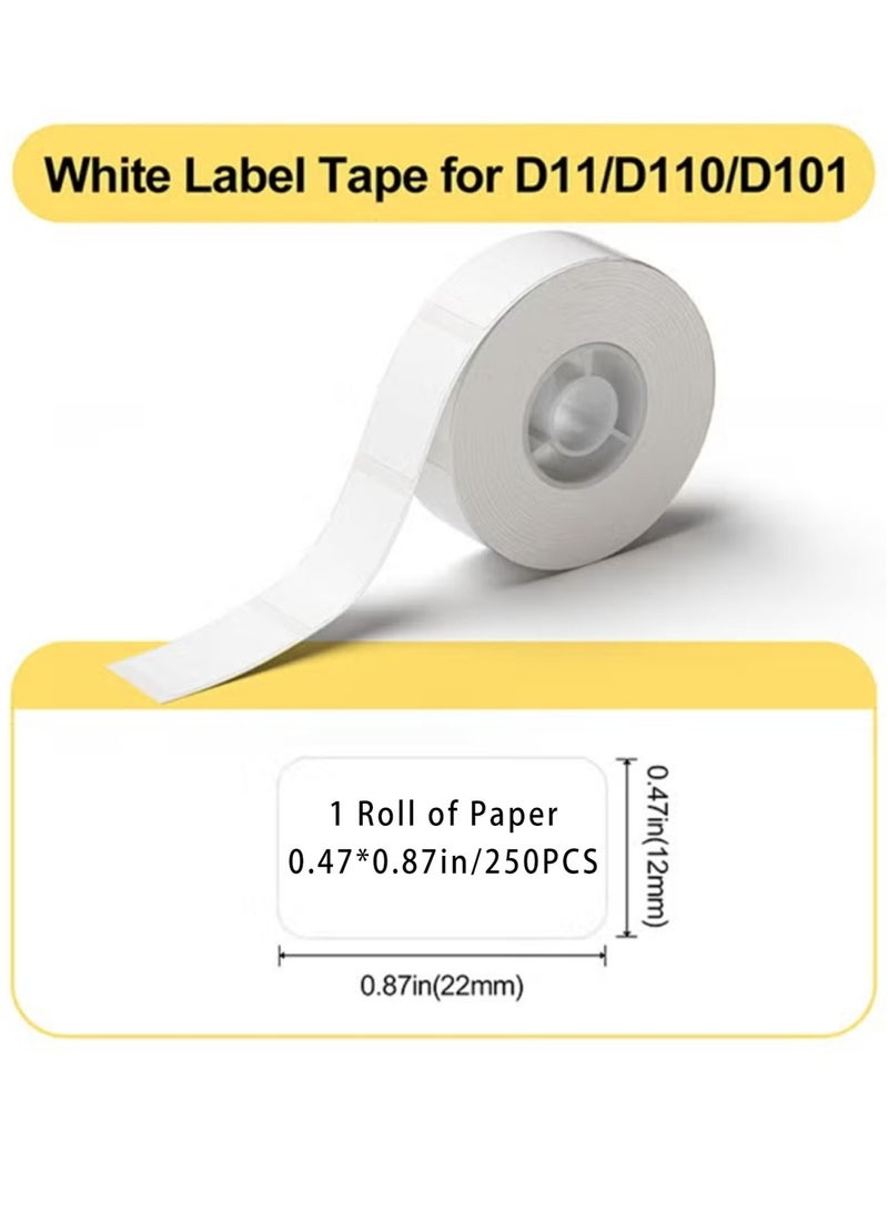 NIIMBOT D11/D110/D101 Label Maker Tape Adhesive White Label Sticker Waterproof Label Paper Thermal Label Paper for Barcode Printing 12*22mm, White - Image 2