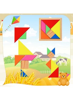 Jerify 5 Pack Wooden Hexagon Puzzle for Kid Shape Pattern Block Brain Teaser Puzzles Wood Block Puzzle Geometric Tangram Puzzle Hexagon Wooden Puzzle for Jigsaw 3D Logic IQ Game Gift (Geometry)  - Image 3