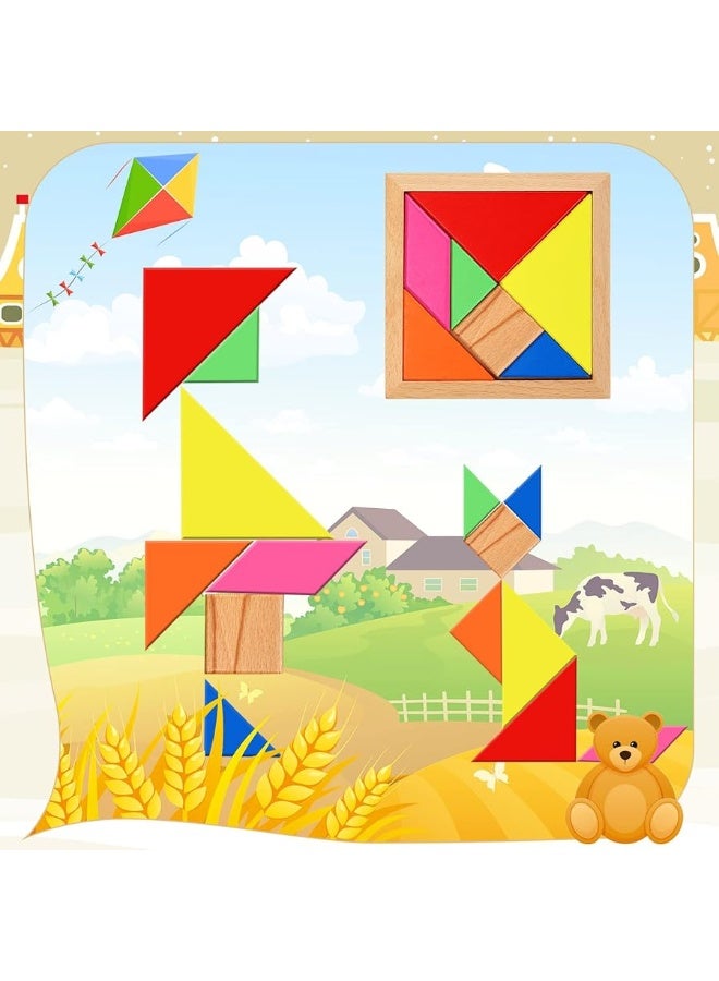 Jerify 5 Pack Wooden Hexagon Puzzle for Kid Shape Pattern Block Brain Teaser Puzzles Wood Block Puzzle Geometric Tangram Puzzle Hexagon Wooden Puzzle for Jigsaw 3D Logic IQ Game Gift (Geometry) - Image 3