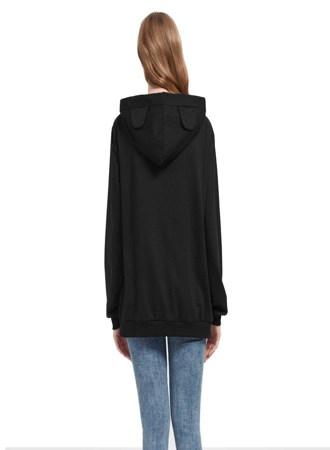 جيتس هودي بجيب أمامي للحيوانات الأليفة (أسود، مقاس كبير) - حامل للقطط والكلاب والجراء - بأكمام طويلة وجيب أمامي - للجنسين - Image 5