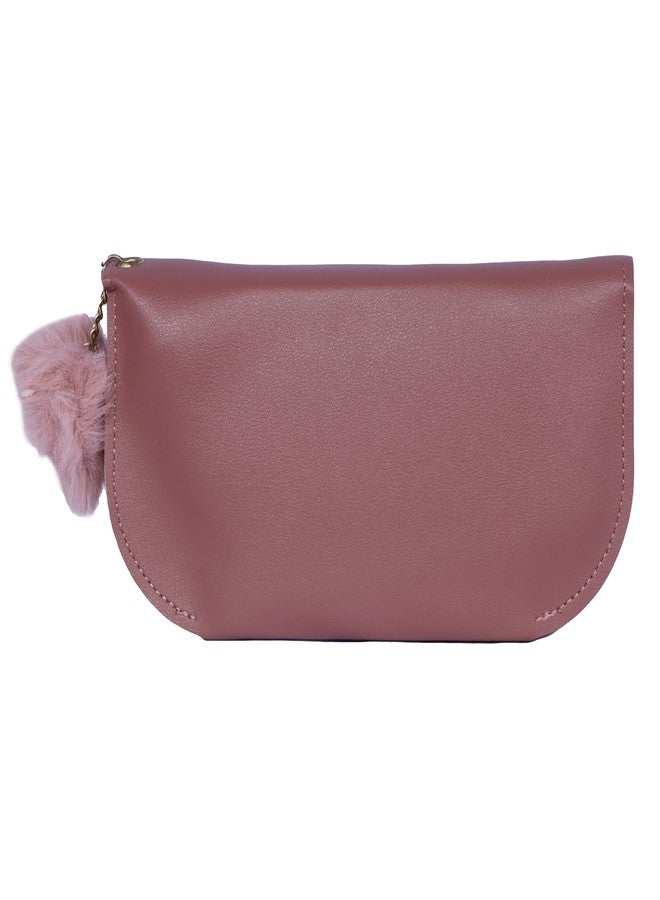 Hawai PU Leather Peach Color Hand Purse for Women Girls LW715 - Image 3