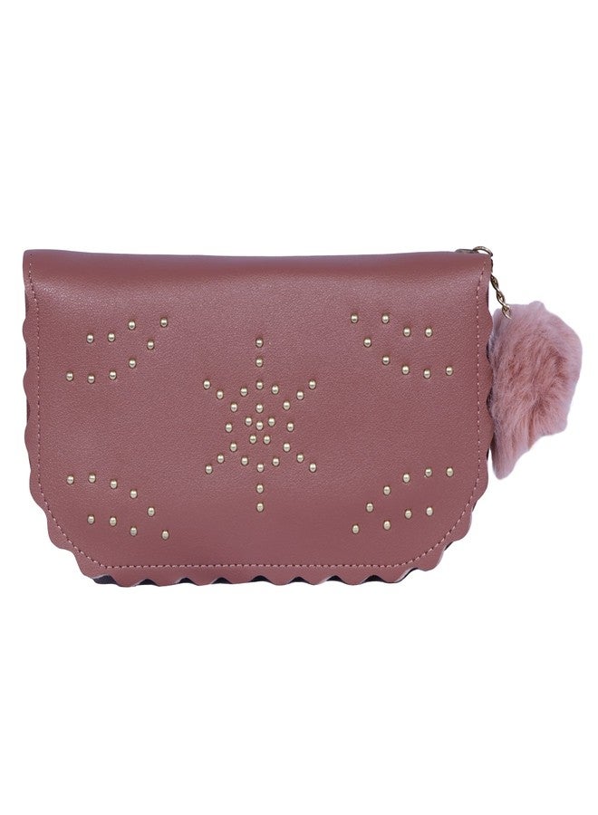 Hawai PU Leather Peach Color Hand Purse for Women Girls LW715 - Image 2