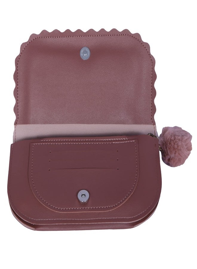 Hawai PU Leather Peach Color Hand Purse for Women Girls LW715 - Image 5
