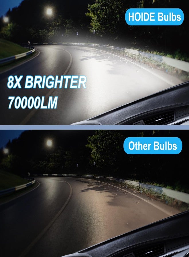 Hoide 9005/HB3 and H11/H9/H8 Light Bulbs Combo, 800% Brighter (70000LM), 6500K Fog Lights Cool White, Plug-N-Play, Pack of 4 + with Free White Installation Gloves - Image 2