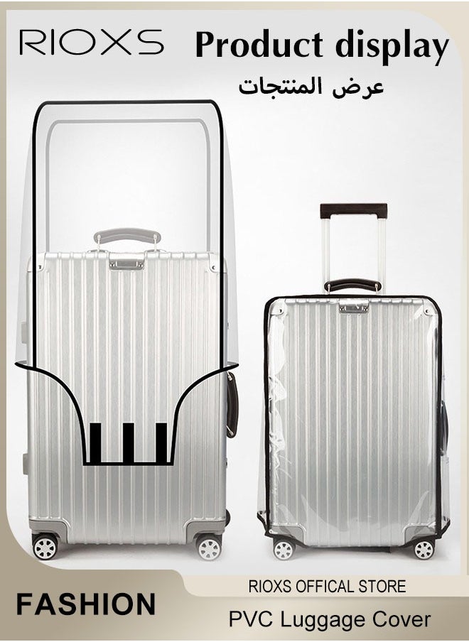 RIOXS Clear Luggage Cover,Premium PVC Luggage Protector,24+28 Inch Transparent Travel Luggage Protector For Wheeled Suitcase,Waterproof Dustproof & Anti-Scratch Suitcase Covers-Thickness 0.2mm,24+28 Inch  - Image 3
