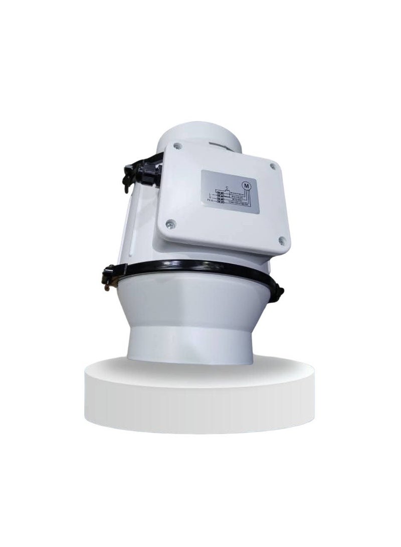 Powerful plastic blower for silent dust and air removal – suitable for offices and electronic equipment – ​​internal motor and direct cord connection – 15 cm diameter ( 5" )– white - Image 2