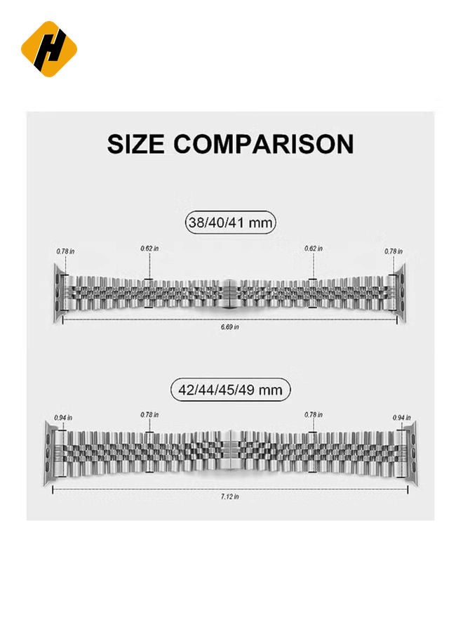 HuHa Compatible with Apple Watch Band Series 5 44mm 42mm, Stainless Steel iWatch Band with Butterfly Folding Clasp for iWatch Band Series 5/4/3/2/1 - Image 3