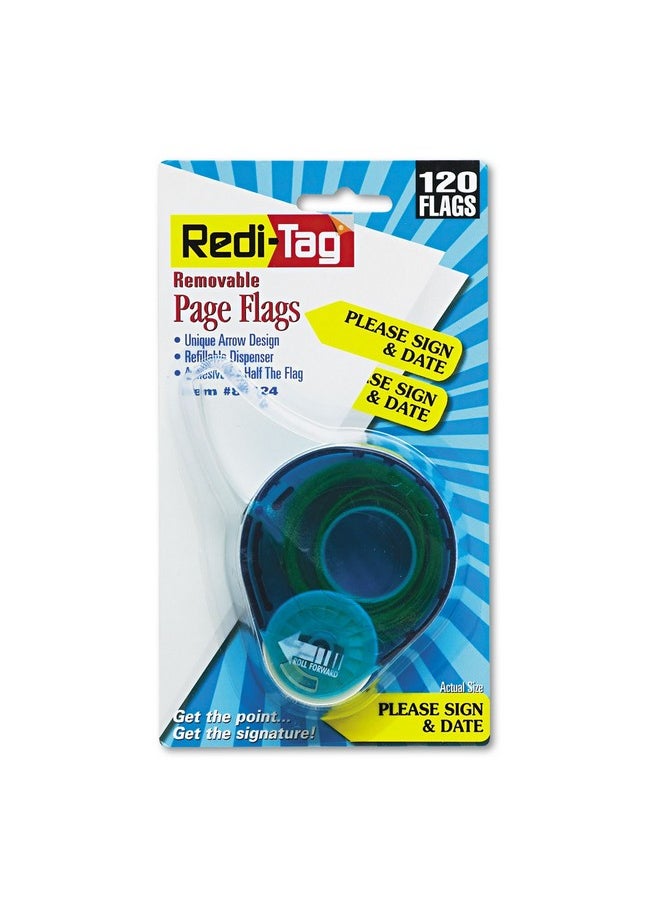 Redi-Tag - Redi-Tag Please Sign And Date Arrows In Dispenser (Rtg81124), Yellow, 1-Pack - Image 1